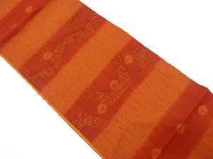 絞りカットワーク横段に抽象花模様袋帯